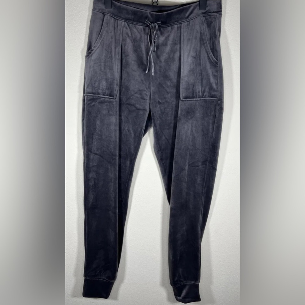 House of Harlow 1960 Nicole Richie Velvet Gray Soft Plush Medium Jogger Pants